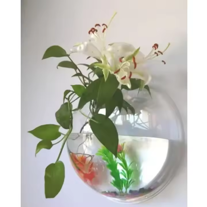 Acuario De Pared Para Peces Tangkoko De Acrílico Colgante Montado En La Pared Tanque De Acuario Para Mascotas Acuáticas 2L - 1