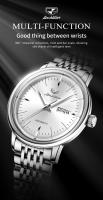 Reloj Mecánico Automático Para Hombre JSDUN Resistente Al Agua De Moda Casual Simple Pulsera De Acero Inoxidable Display Sin Números - details 0
