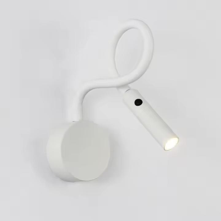 Lámpara de pared flexible con luz LED de lectura para mesita de noche, moderna, para decoración del hogar, aplique de pared con cuello de cisne, apliques cableados con interruptor, lámparas de cabecera ajustables para dormitorio, estudio, pared - 1