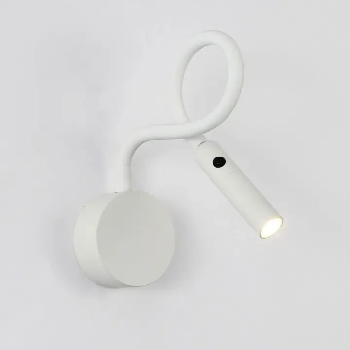 Lámpara de pared flexible con luz LED de lectura para mesita de noche, moderna, para decoración del hogar, aplique de pared con cuello de cisne, apliques cableados con interruptor, lámparas de cabecera ajustables para dormitorio, estudio, pared - 1