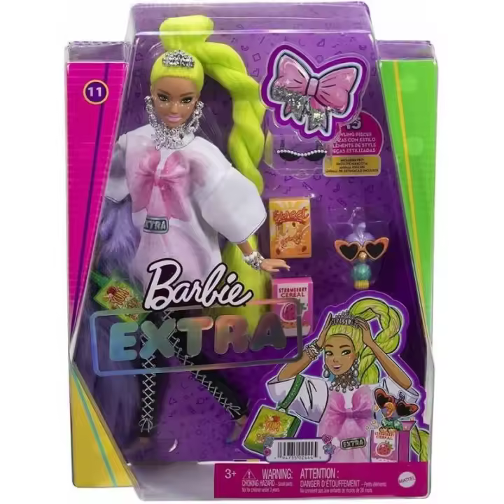 BARBIE EXTRA PELO VERDE NEON MUÑECA DE MATTEL - 1