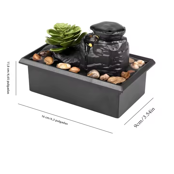 Decoración De Escritorio Con Fuente De Agua Y Luz Creativa Para Oficina Y Hogar Con Sonido Relajante De Agua Fluyendo Adorno Feng Shui - 1