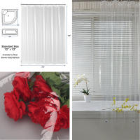 Cortina de ducha transparente con ganchos, forro impermeable, moho, PEVA, decoración de baño para el hogar - details 0
