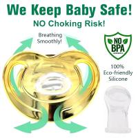 Chupete De Silicona Sin BPA Con Alfabeto Y Diamantes Dorados Incluye Cadena Y Cubierta Antipolvo Regalo Para Bebés Mayores De 6 Meses - details 0