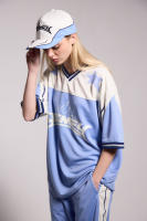 Grimey Camiseta Infamous Deeper V Neck Oversize Light Blue - details 2