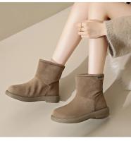 Botas De Tobillo Para Mujer Botines De Invierno Con Tacón Y Peluche Encima De La Rodilla Zapatos De Cuña Para Otoño Y Primavera - details 15