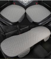 Juego De 3 Piezas De Cojín De Coche Universal De Lino Bordado Y Cuadrado Para Todas Las Estaciones Sin Apoyo De Espalda - details 10