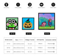 Pantalla De Matriz LED De 50cm Con Pantalla Digital USB 5V Decoración De Habitación Programable Con APP Regalo De Navidad Iluminación Nocturna Rectangular - details 7