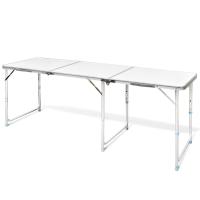 vidaXL Mesita Plegable Picnic Portátil Aluminio Mesa Camping Jardín Dimensiones 120 x 60 cm, 180 x 60 cm, 240 x 60 cm - details 1