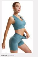 Conjunto De Yoga Para Mujer 2 En 1 Shorts Y Chaleco Deportivo Transpirable Y Sin Costuras Cómodo Para Correr Y Fitness - details 6