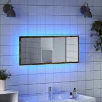 vidaXL Espejo de baño LED acrílico color 100x8,5x37 cm en color Roble Sonoma/Negro/Madera antigua y más | decorativo de pared para baño dormitorio recibidor moderno - details 2