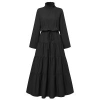 Vestido Largo Elegante ZANZEA Para Mujer Con Cuello Alto Y Volantes Color Sólido Ropa Casual Vestidos De Fiesta De Navidad Y Cumpleaños - details 7
