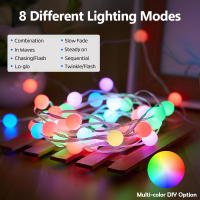 Luz De Cadena Inteligente RGB LED Exterior 5M 10M Para Jardín Decoración De Fiesta Y Vacaciones Control APP DIY Luces Twinkle - details 0