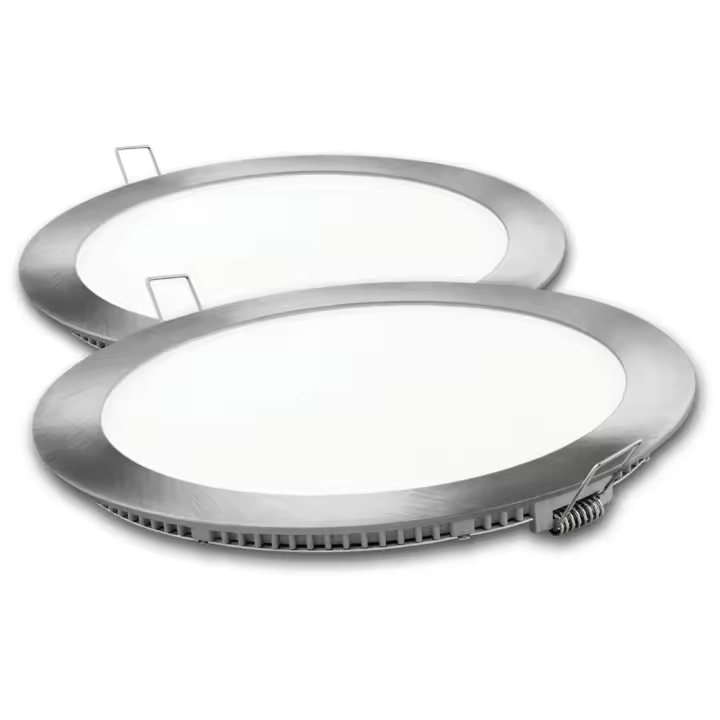 Downlight LED Redondo Plata 18W Neutra 2 Unidades Matel - 1