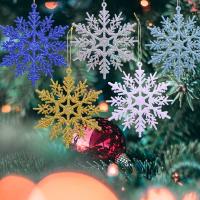 6/12pcs Multicolor Copos De Nieve Falsos Con Agujero Adorno Para Árbol De Navidad Decoración De Pared De Habitación Y Fiesta - details 2