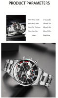 Reloj De Moda Para Hombre En Acero Inoxidable Lujo Con Calendario Reloj De Pulsera De Cuarzo Negocio Reloj Masculino - details 1