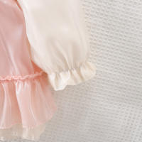 Vestido Lolita Para Bebé Niña 0-3 Años Con Doble Encaje Y Lazo Falso Dos Piezas Estilo Princesa Dulce Para Fiesta De Cumpleaños Primavera Otoño Material Algodón Y Poliéster Silueta A-line Manga Completa Longitud De Rodilla - details 16