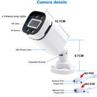 Cámara IP POE 4K 8MP Exterior Con Visión Nocturna Color Soporte H.265 Bullet CCTV Seguridad Hogar Resistente Al Clima - details 10