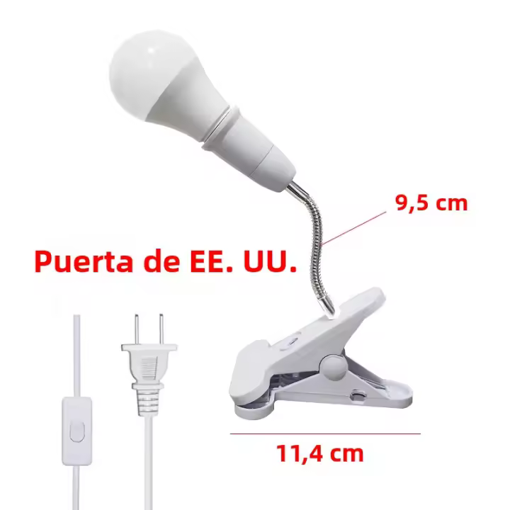 Soporte De Hoz Flexible Universal Con Clip Y Interruptor Para Lámpara De Noche Soporte Para Plantas Adicional Iluminación De Lectura - 1