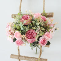 Rosa De Seda Blanca Para Otoño 30cm Flores Artificiales Para Boda Decoración De Mesa Hogar Arreglo Floral Lujo DIY - details 4