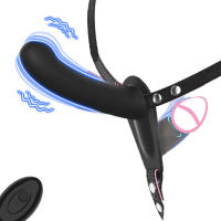 Vibrador Doble Cabeza Con Correa Ajustable Y 10 Modos De Vibración Para Parejas Y Lesbianas Juguete Sexual Para Mujeres - details 5
