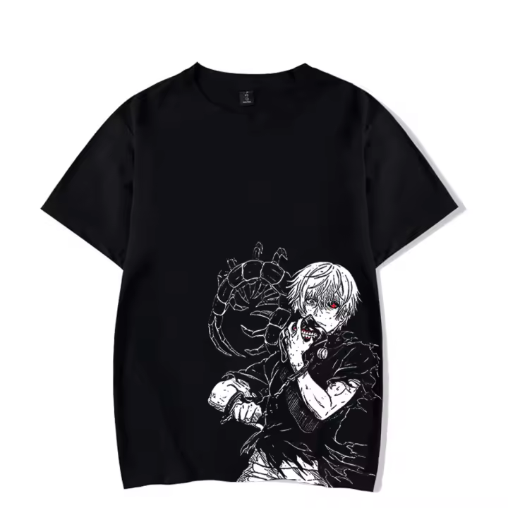 Camiseta Hip Hop Anime Impresión Streetwear Manga Corta Vintage Japonés Grafic T-Shirt Hombre Harajuku Casual Suéter Lavado - 1