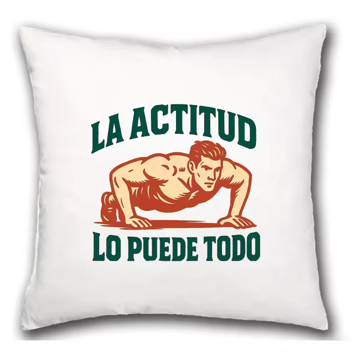 MERCHANDMANIA Cojín frase motivadora la actitud lo puede todo hogar comodo cussion - 1