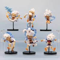 Set De 6 Figuras De Acción One Piece Anime Q Version GEAR5 Sun God Nika Luffy PVC Decoración De Habitación Colección De Muñecos Juguetes Para Adultos - details 7