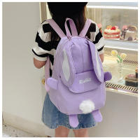 Mochila Personalizada Kawaii Con Orejas De Conejo Y Colgante De Oso Peluche Para Niñas Escolar Con Cierre De Cremallera Material Nylon Y Poliéster - details 18