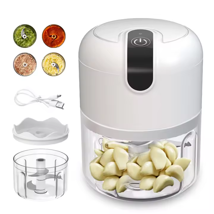 Mini Trituradora De Alimentos Eléctrica Recargable 250ml Processor De Verduras Y Ajo Para Cocina Portátil Plástico 30W 5V - 1