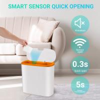 Basurero Automático De Baño Con Tapa Sensación De Movimiento Impermeable Delgado Para Cocina Y Dormitorio Pequeño - details 17