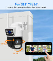 Cámara De Seguridad IP Hiseeu Wifi Con Lente Dual 4X Zoom Digital AI Detecta Humanos ONVIF Pantalla Completa 4K 8MP Exterior PTZ - details 9