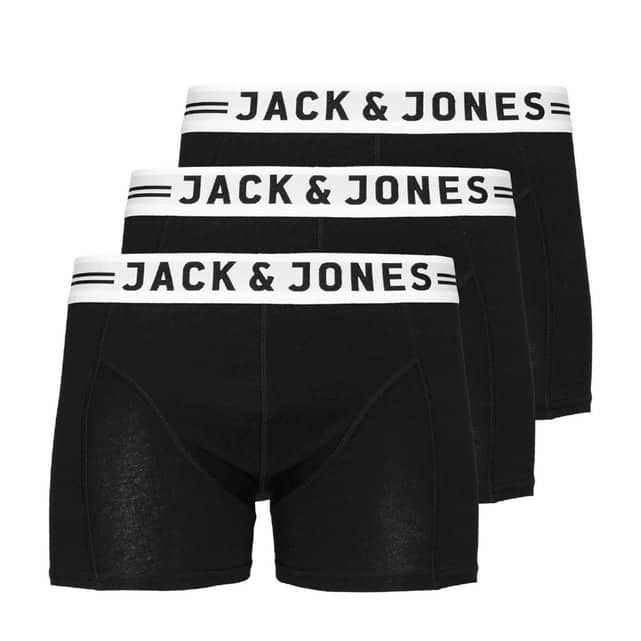 Jack & Jones Pack de 3 Boxers de Algodón para Hombre, color Negro