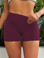 Shorts De Yoga Para Mujer De Color Sólido Y Elasticidad Alta Sin Costuras Transpirables Y Cómodas Para Correr En Primavera - details 5