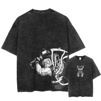 Camiseta De Manga Corta Para Hombre Estilo Harajuku Japonés Anime Gráfico Talla Grande Color Negro Algodón Transpirable Y Ligero Para Verano - details 2