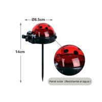 Lámpara solar decorativa para jardín 15.5x10cm diseño en forma de tortuga, mariquita o búho. Luz LED automática al anochecer. Estilo adorable ideal para exteriores, patio, balcón o camino - details 1