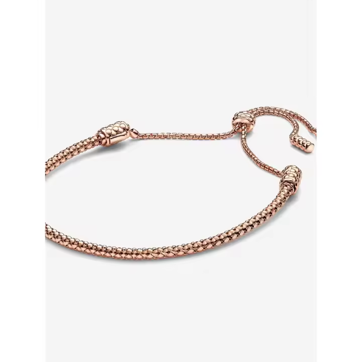 Pandora-Deslizante Pulsera with Cadena with Tachuelas-Baño de Gold Rose de 14K - 1