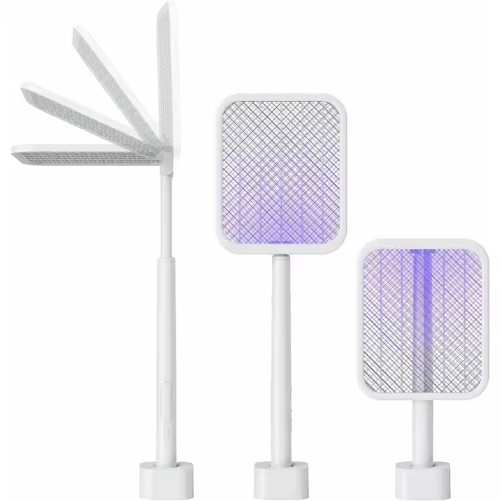 Estirable Raqueta Mosquitos Electrica 2-in-1 Reversible Matamoscas Eléctrico 3500V USB Recargable Raqueta Matamoscas Electrica con Malla Segura de 3 Capas - 1