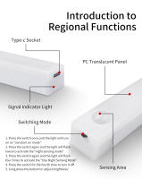 Lámpara De Noche LED Recargable Inalámbrica Con Sensor De Movimiento Para Armario Armario Cocina Escaleras 10/20/30/50cm Luz De Alarma - details 8