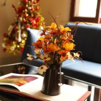 Flores Artificiales de otoño con Cubo, Diseño de Hojas de Seda europeas. - details 0