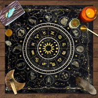 Mantel De Tela Para Cartas De Tarot 1pc Alfombra De Acrílico Para Juego De Tablero Prophecy Astrología Zodiac Altar Cloth - details 6