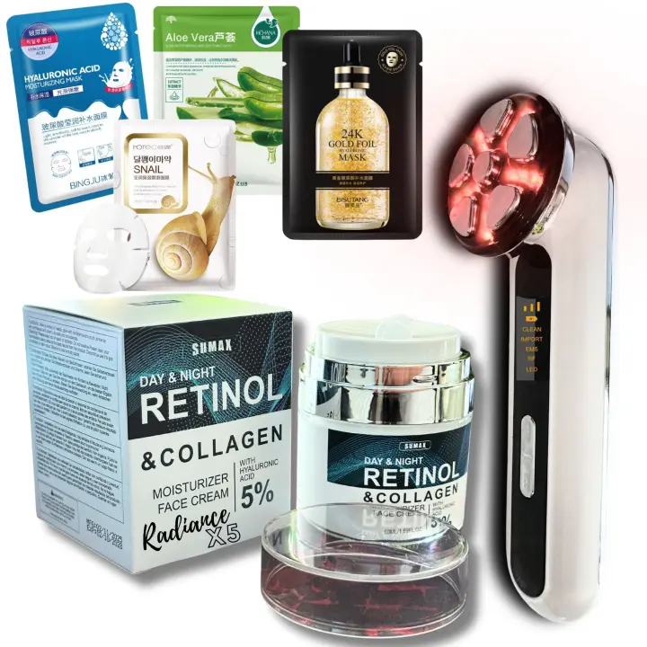 MISTIK | Kit Rejuvenecedor Facial y Corporal Mistik Radiance 5X - 4 Tecnologías Avanzadas (RF, EMS, LED, Limpieza Profunda) + Crema de Retinol al 5% + 4 Mascarillas Faciales - Reafirma, Hidrata y Elimina Arrugas desde Casa Mistik Beauty Madrid - 1