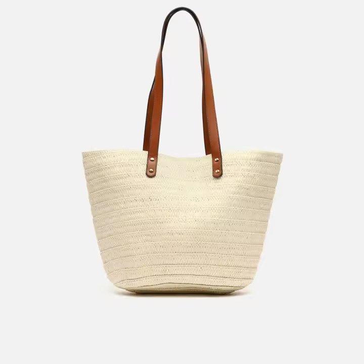Amanda bolso grande estilo capazo efecto rafia Raffia / Playa Misako - 1