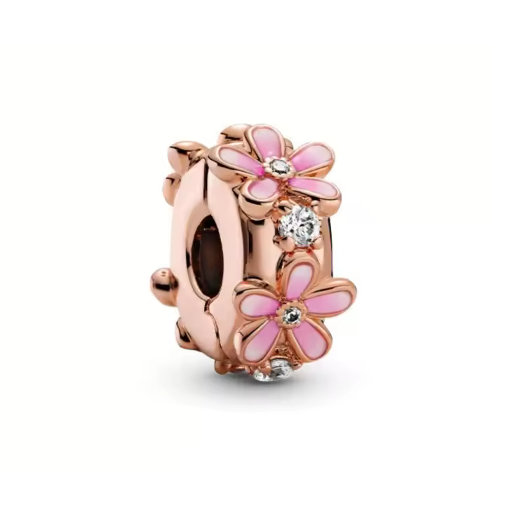 PANDORA Clip de margarita rosa para niñas, accesorios de joyería con cuentas, regalo de cumpleaños 520, talla única - 1