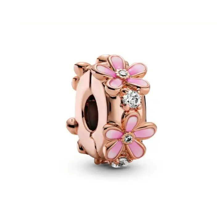 PANDORA Clip de margarita rosa para niñas, accesorios de joyería con cuentas, regalo de cumpleaños 520, talla única - 1