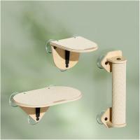 1 Plataforma de Madera, Rascador y Zona de Descanso Para Gatos, Ideal para Dormir al Sol, Trepar y Disfrutar de Vistas 360° (29 × 26,3 × 21,9 cm) Hamaca de Ventana para Gatos con Ventosas Transparentes Extra Fuertes – Torre Elevada - details 4