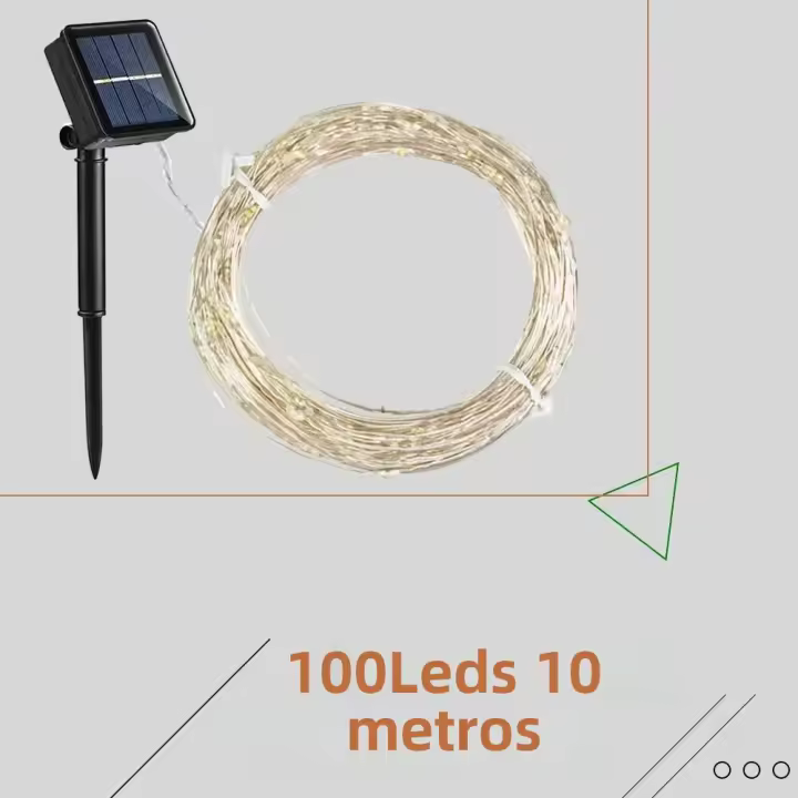 Luces De Hiedra LED Solares Impermeables 10M-100M Con Panel Solar Grande Para Exterior Decoración De Jardín Navidad Color Blanco Cálido Y Multicolor - 1