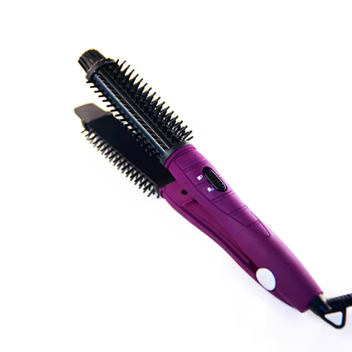 Plano eléctrico con plancha de pelo y rizador de cerámica con peine de hierro LED 2 en 1 para mujeres - 1