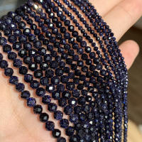 Piedras Preciosas Naturales Azul Sandstone Sapphires 2/3/4mm Facetas Minerales Libres Para Hacer Joyas DIY Regalo Pulseras Pequeñas De 15'' - details 1