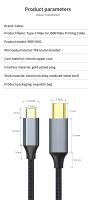 Cable De Impresora USB C a USB B 2.0 Universal Para Computadora Laptop Teléfono Fax Máquina Escáner Cable Electrónico Organizado - details 7